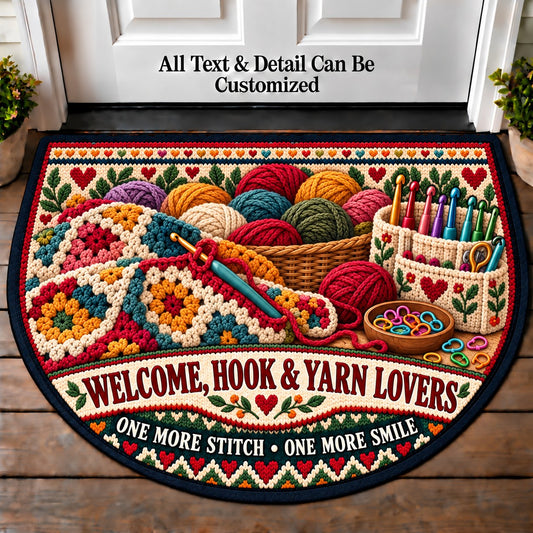 Stitch Marker Desk - Hook and Yarn Lovers Personalized Half Round Mat | 5To9Vibe