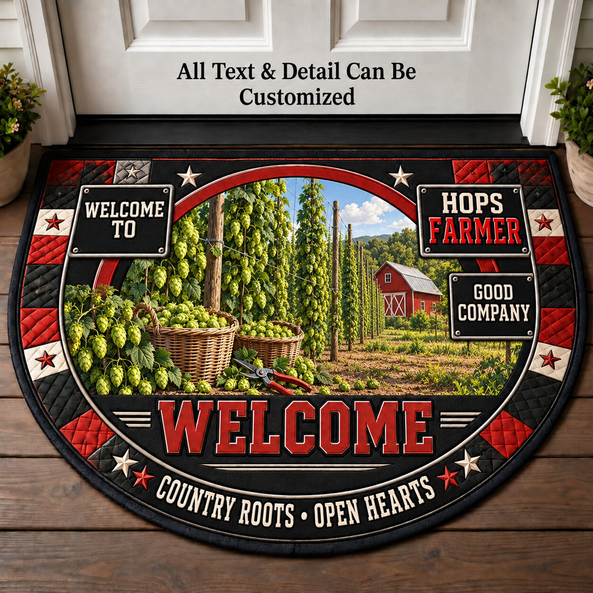 Hops Farmer Personalized Half Round Mat | 5To9Vibe