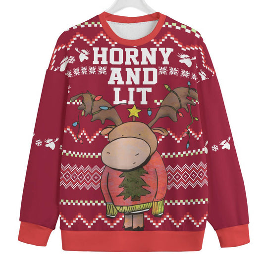 Horny Moose Women's Plus Ugly Christmas Sweater