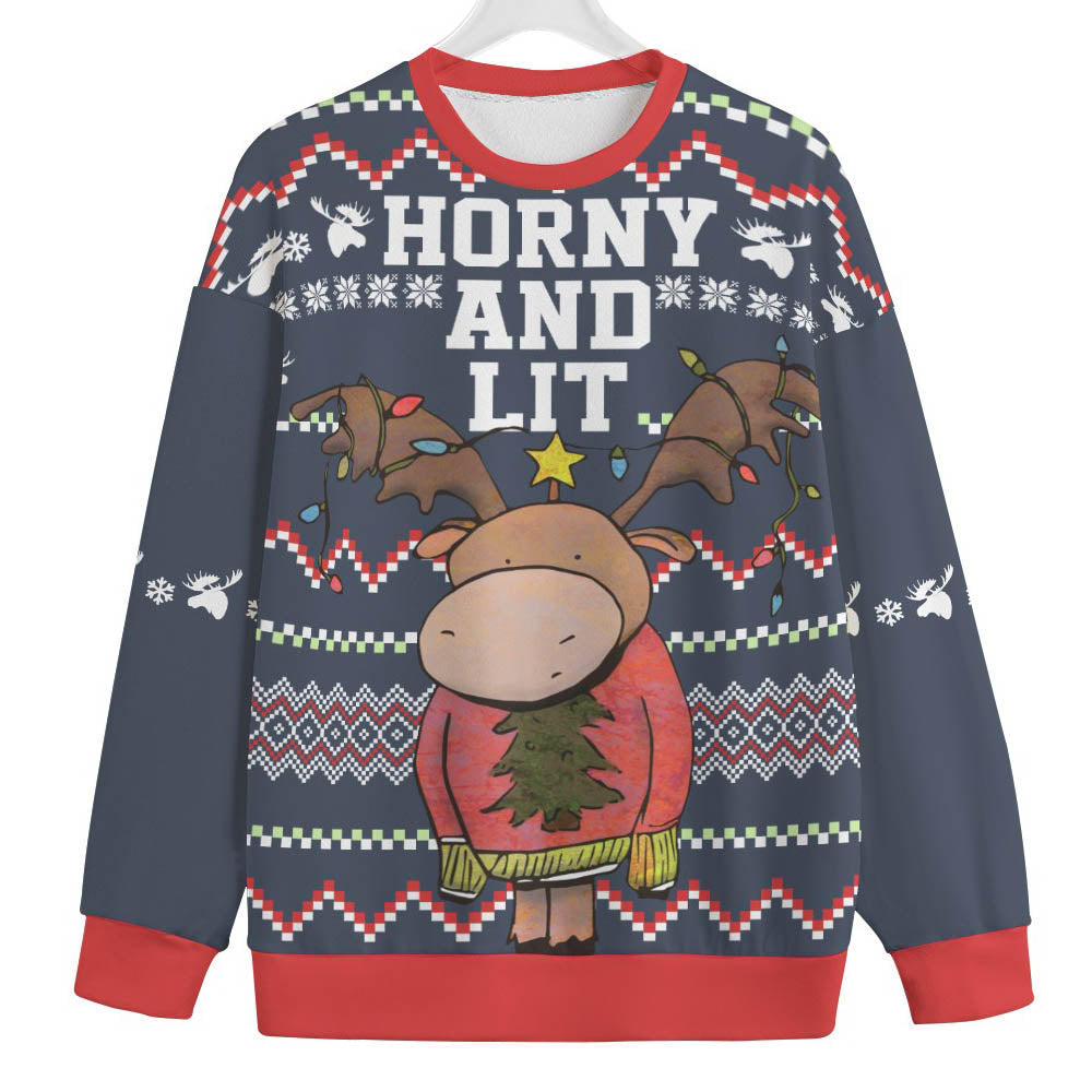 Horny Moose Women's Plus Ugly Christmas Sweater