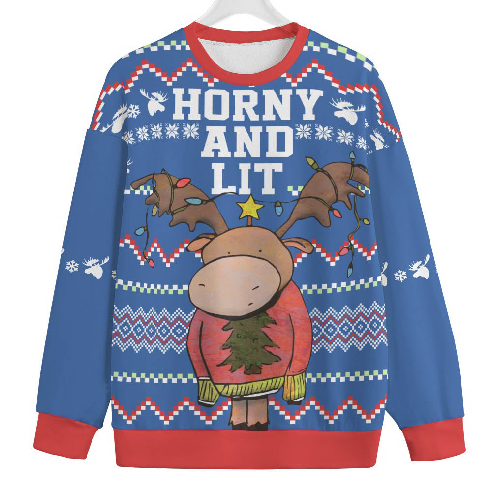 Horny Moose Women's Plus Ugly Christmas Sweater
