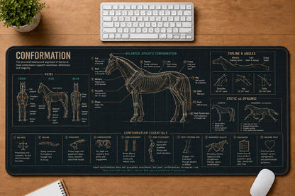 Horse Conformation Horse and Equestrian Visual Guide Desk Mat | 5To9Vibe
