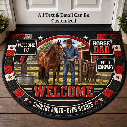 Horse Dad Personalized Half Round Mat | 5To9Vibe