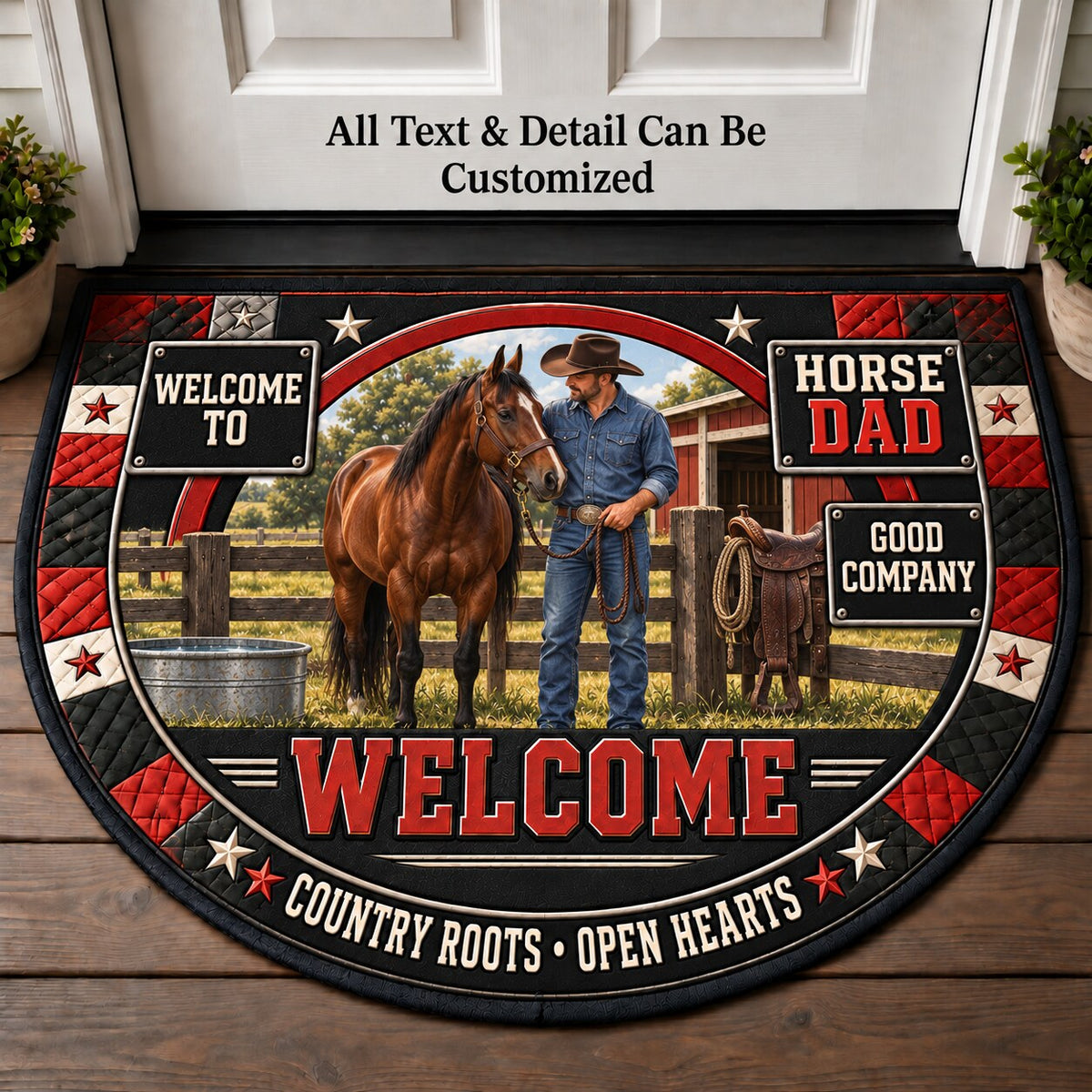 Horse Dad Personalized Half Round Mat | 5To9Vibe