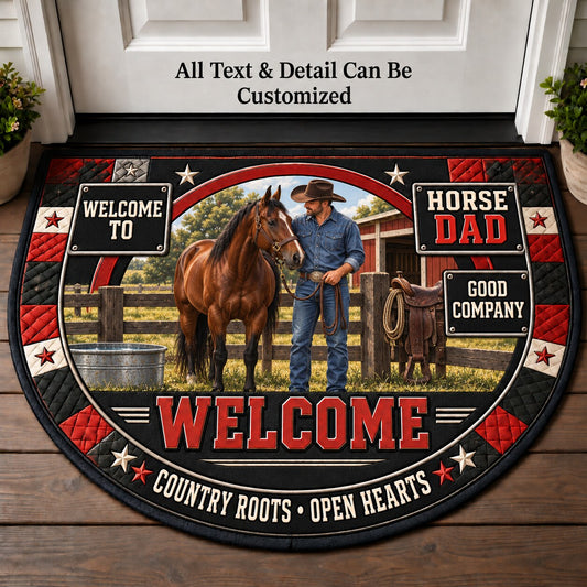 Horse Dad Personalized Half Round Mat | 5To9Vibe