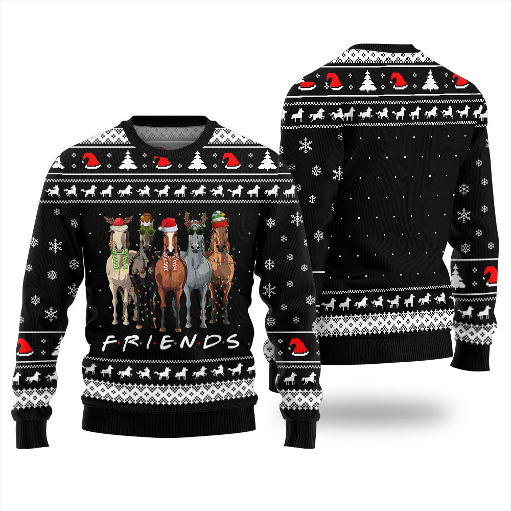 Horse Friends Funny Ugly Christmas Sweater