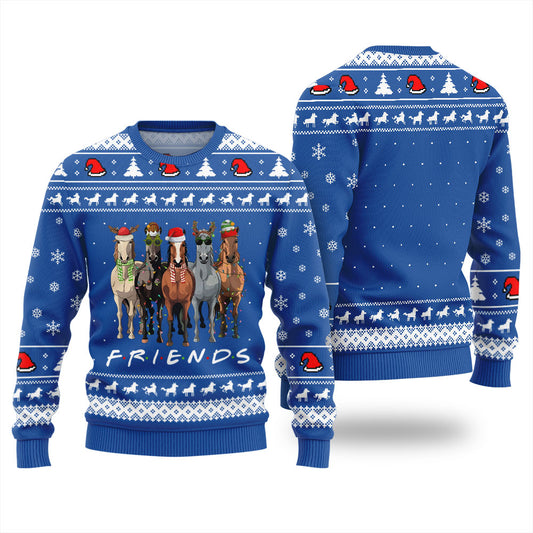 Horse Friends Funny Ugly Christmas Sweater