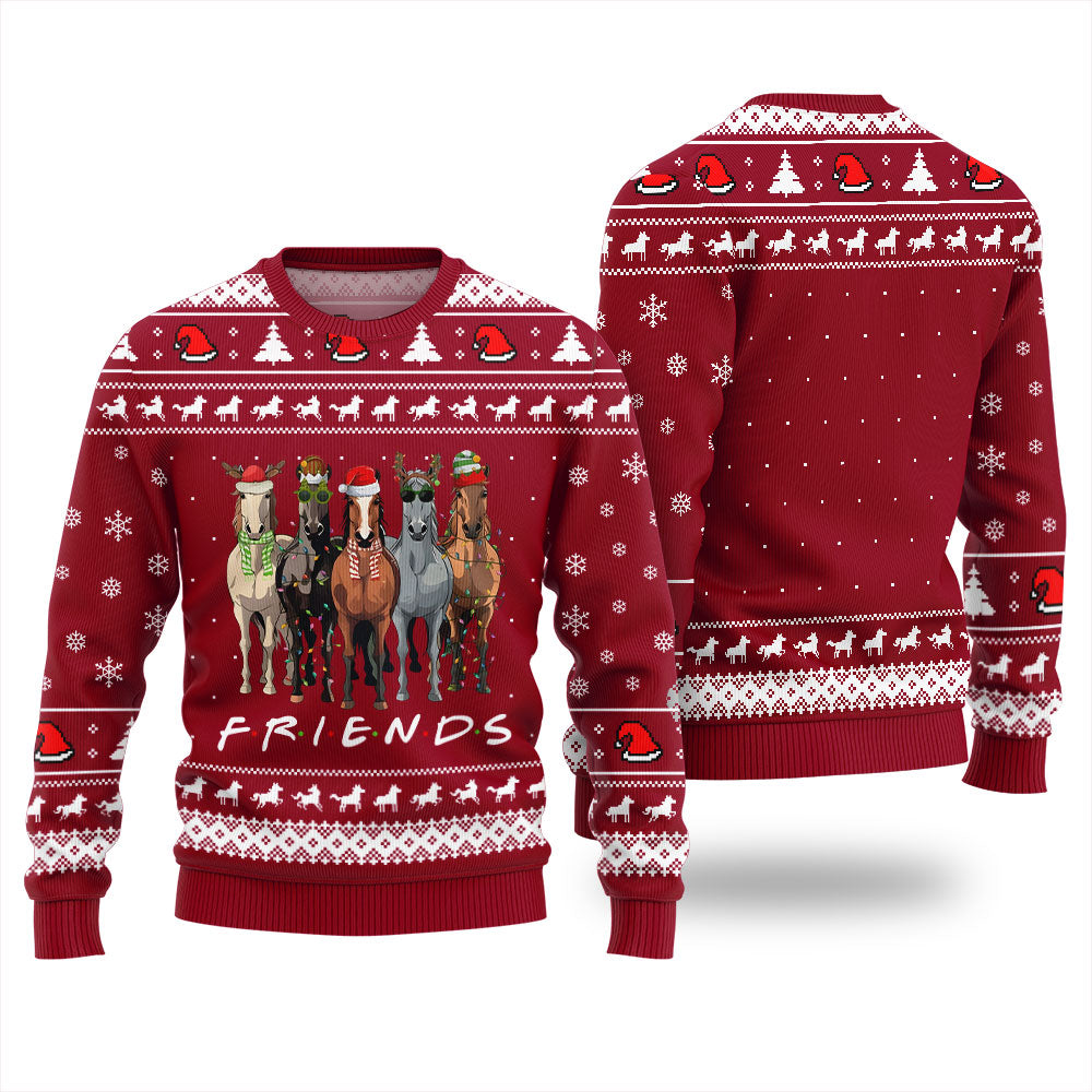 Horse Friends Funny Ugly Christmas Sweater