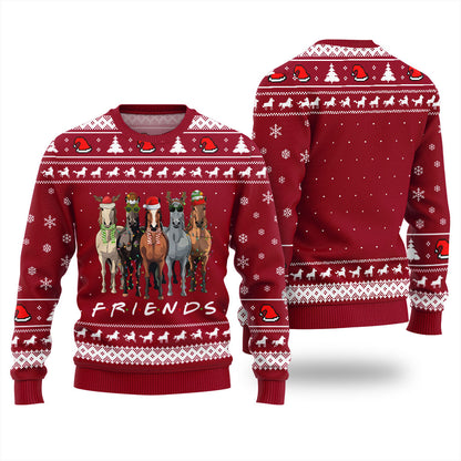 Horse Friends Funny Ugly Christmas Sweater