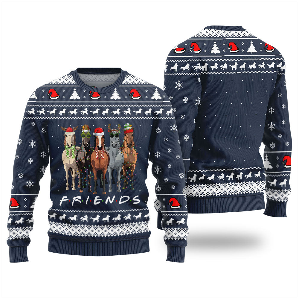 Horse Friends Funny Ugly Christmas Sweater