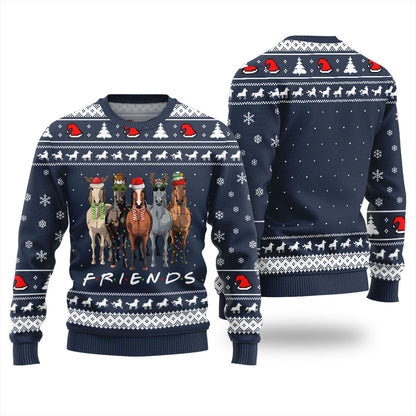 Horse Friends Funny Ugly Christmas Sweater