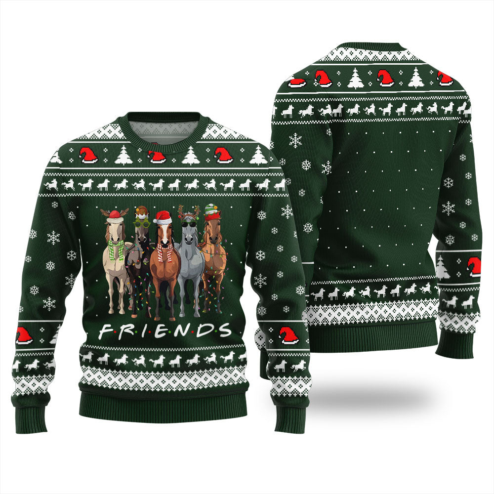 Horse Friends Funny Ugly Christmas Sweater