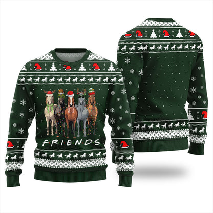 Horse Friends Funny Ugly Christmas Sweater