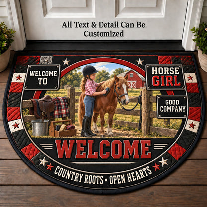 Horse Girl Personalized Half Round Mat | 5To9Vibe