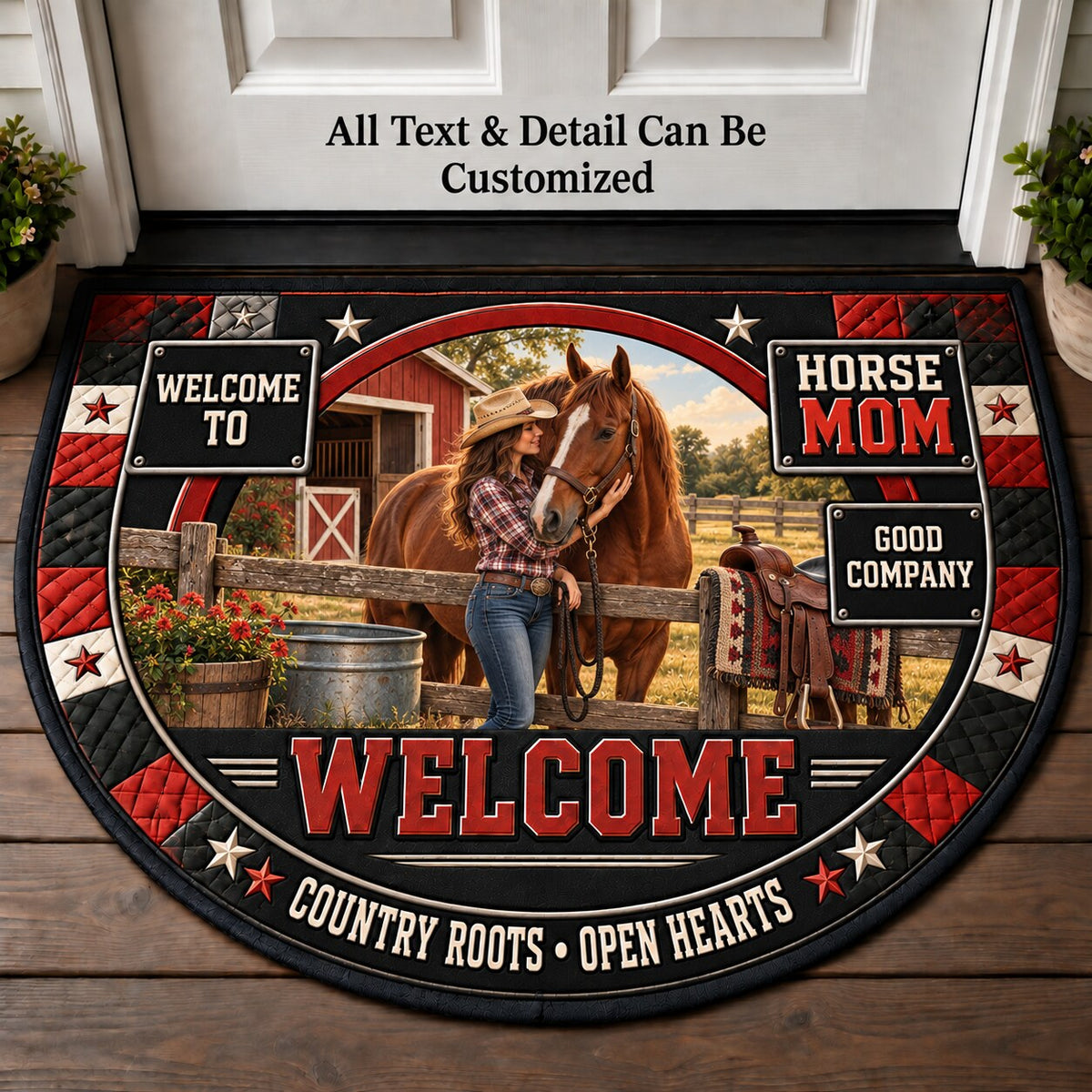 Horse Mom Personalized Half Round Mat | 5To9Vibe