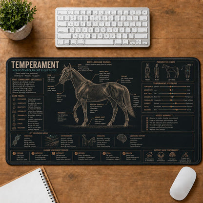Horse Temperament Horse and Equestrian Visual Guide Desk Mat | 5To9Vibe