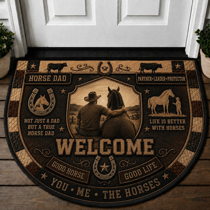 Western Horse Lover Quilted Print Premium Welcome Mat – Personalized Doormat