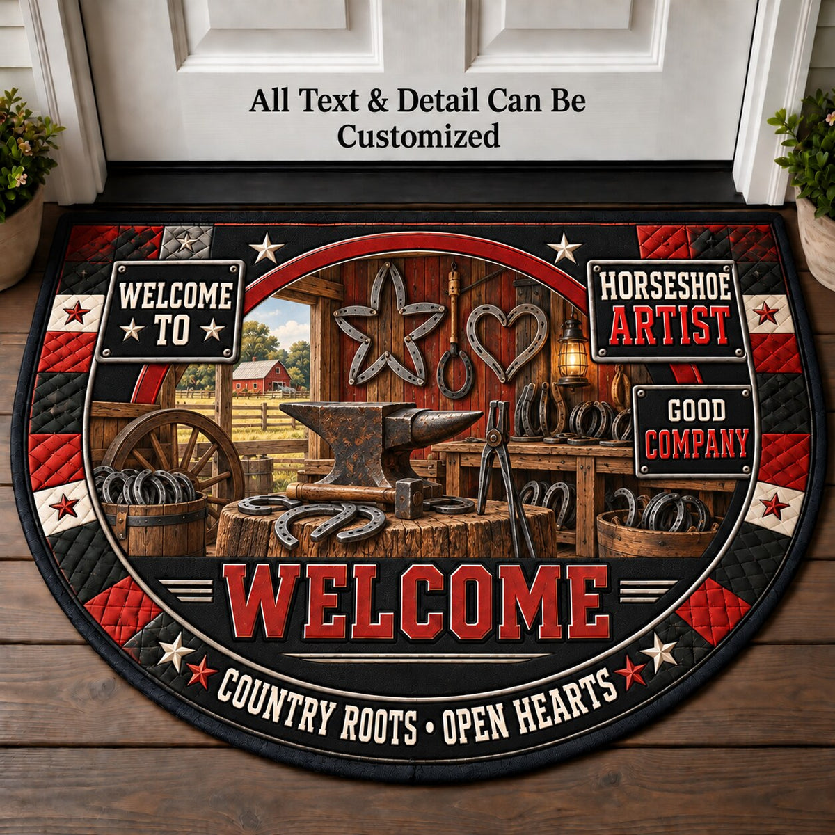 Horseshoe Artist Personalized Half Round Mat | 5To9Vibe