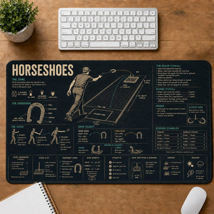 Horseshoes Sports Visual Guide Desk Mat | 5To9Vibe