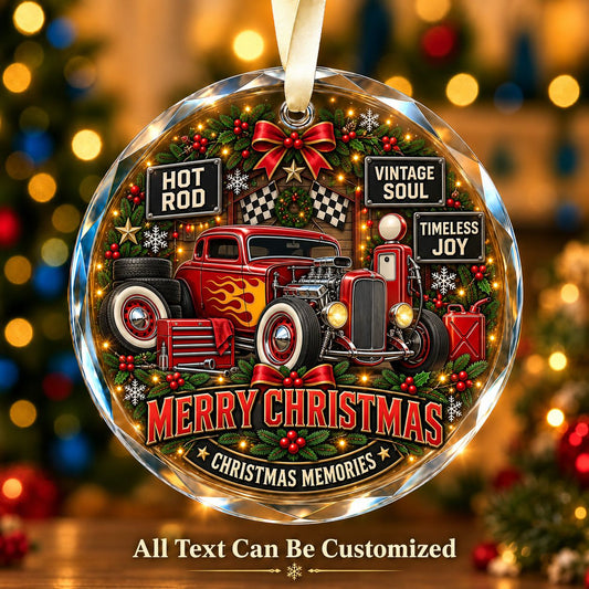 Hot Rod Personalized Glass Ornament | 5To9Vibe