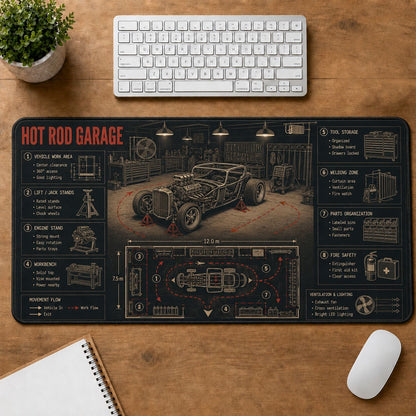 Hot Rod Garage Hot Rod Technical Guide Desk Mat | 5To9Vibe