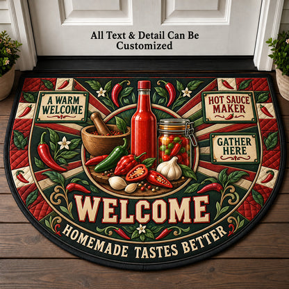 Hot Sauce Maker Personalized Half Round Mat | 5To9Vibe