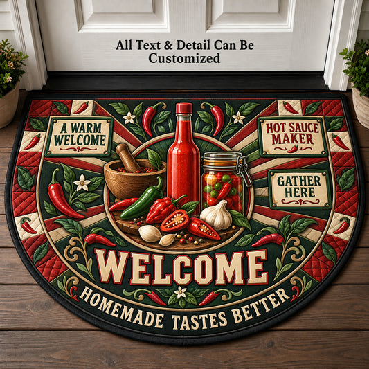 Hot Sauce Maker Personalized Half Round Mat | 5To9Vibe