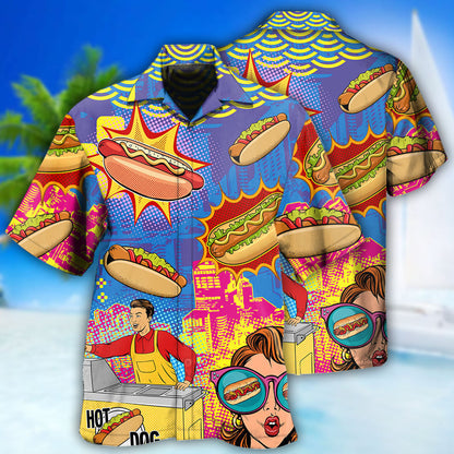 Hot Dog Pop Art Cool - Hawaiian Shirt 