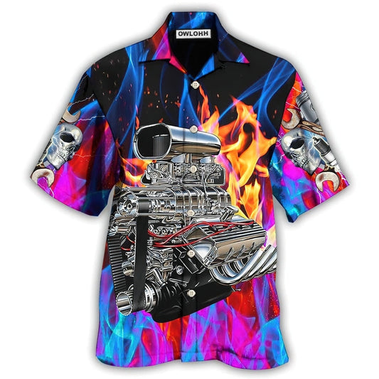 Hawaiian Shirt / Adults / S Hot Rod Amazing Colorful Flame - Hawaiian Shirt 
