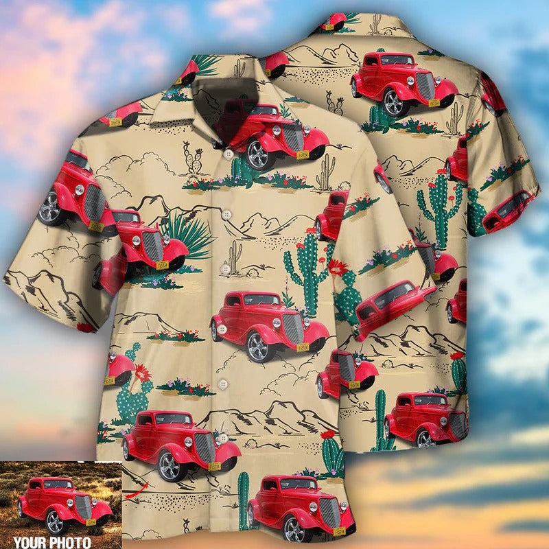 Hot Rod On The Desert Basic Style Custom Photo - Hawaiian Shirt 