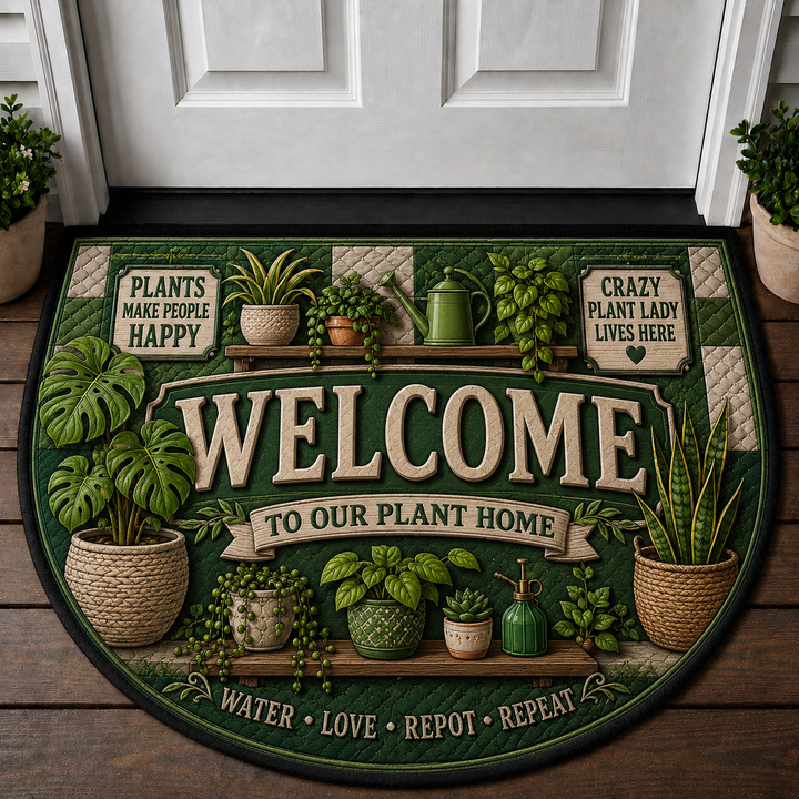 Crazy Plant Lady Welcome Mat - Just One More Plant Houseplant Doormat - 5to9vibe