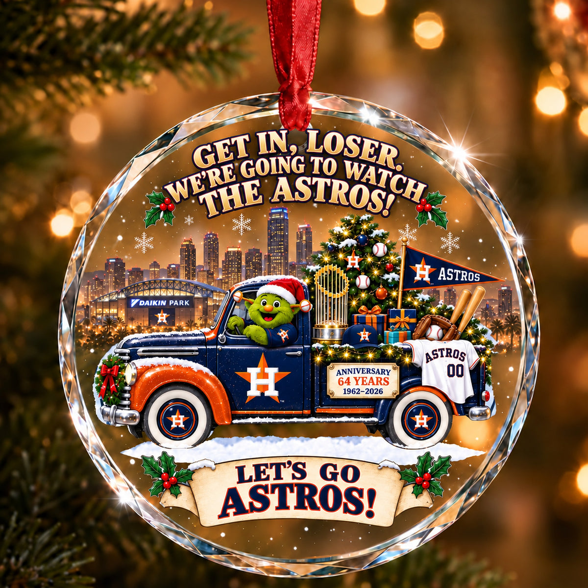 Baseball team Style 12 Glass Ornament mockup | 5To9Vibe