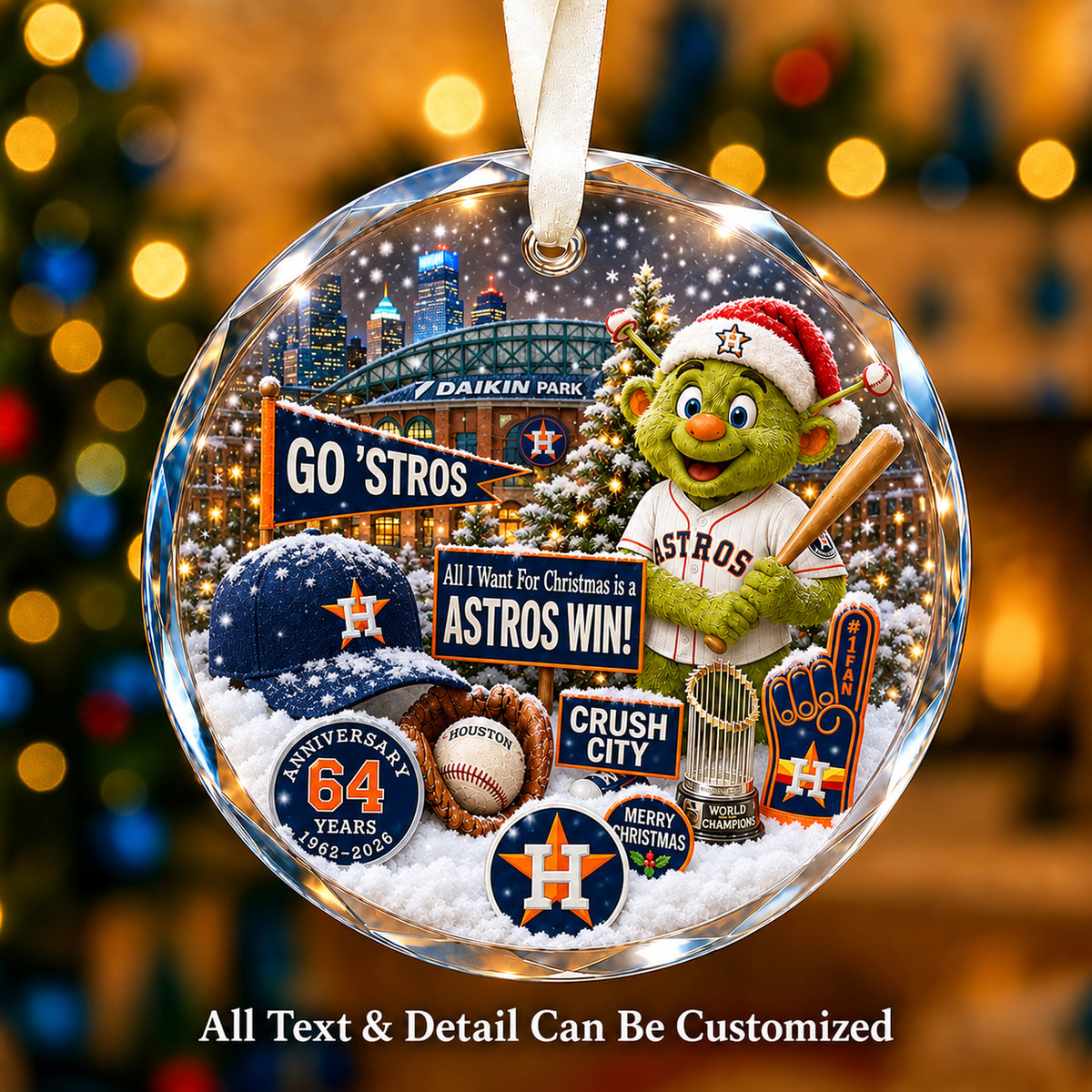 Baseball team Style 12 Glass Ornament mockup | 5To9Vibe
