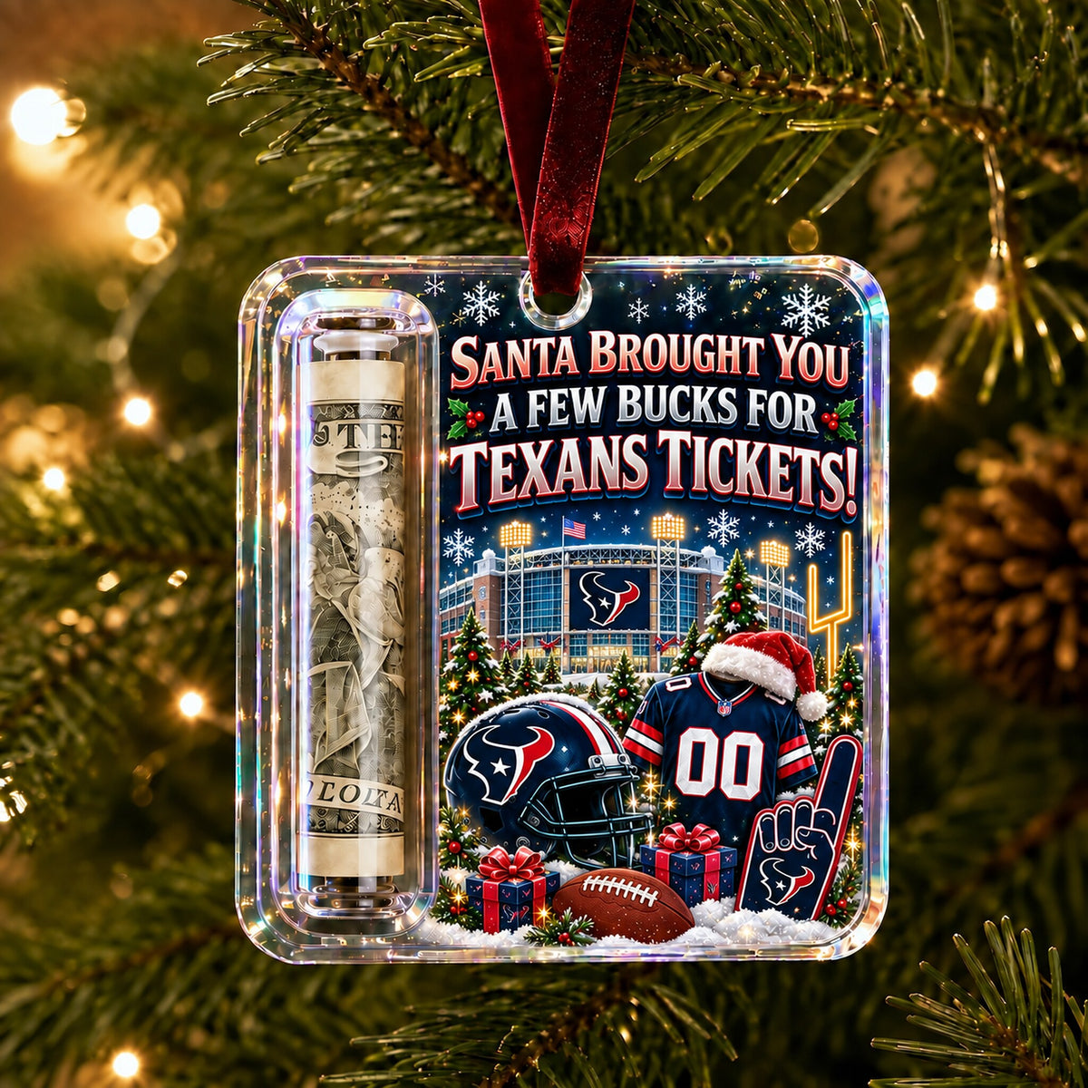 All Football Teams Christmas Money Holder Glass Ornament - 5to9vibe