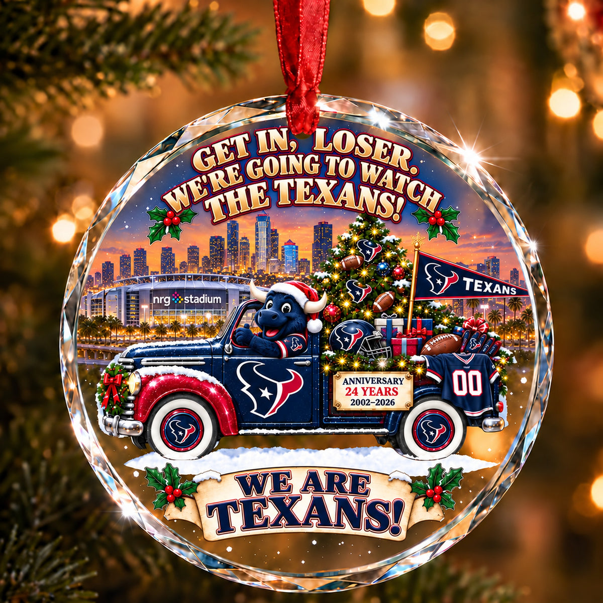 Football team Style 13 Glass Ornament mockup | 5To9Vibe