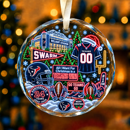 All Football Teams Christmas Neon Stadium Snow Glass Ornament With Gift Box - 5to9vibe