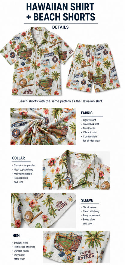 CC Baseball Teams Scenic Pattern Button-Up Unisex Hawaiian Shirt For Men and Women