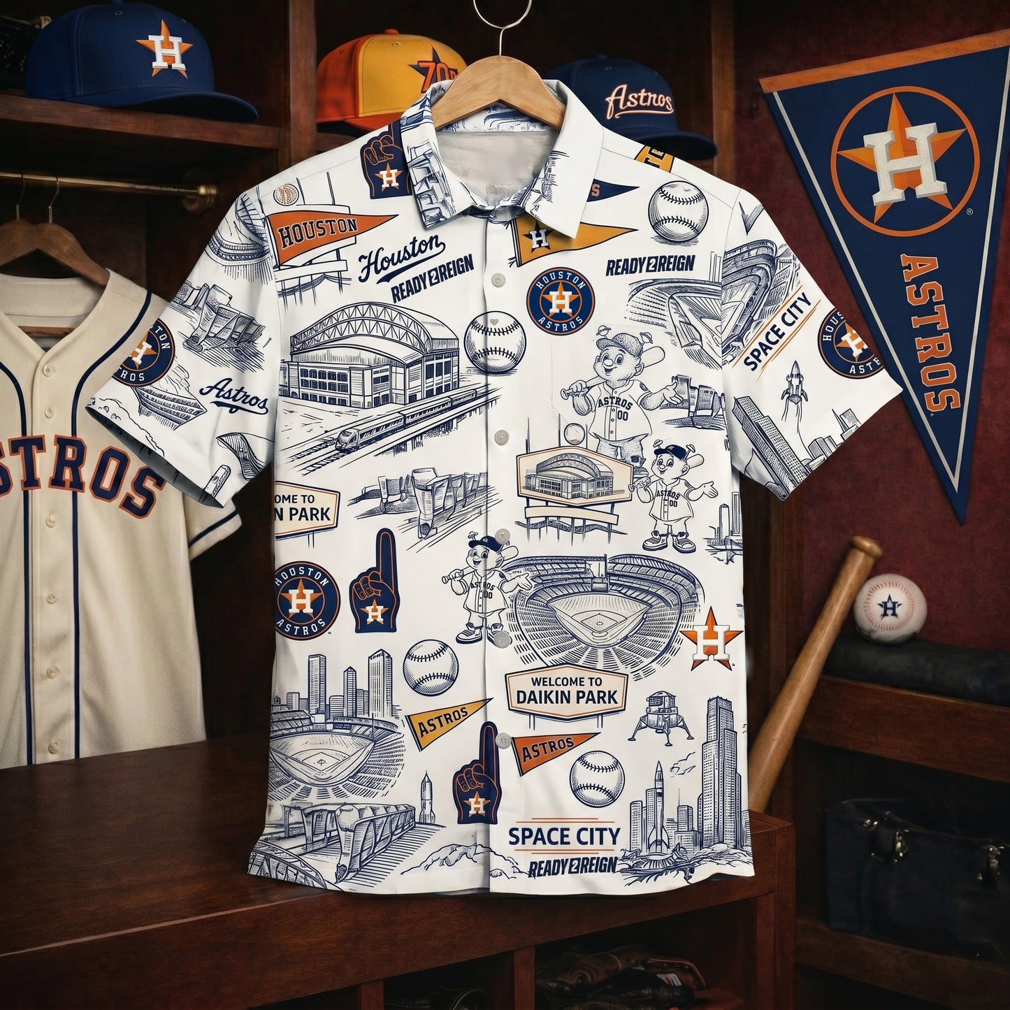 LAD Baseball Stadium SGA Blue Vibe Unisex Hawaiian Shirt