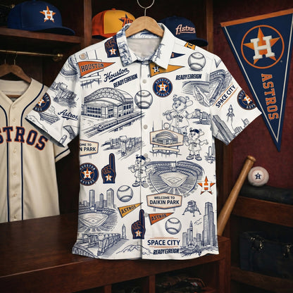 LAD Baseball Stadium SGA Blue Vibe Unisex Hawaiian Shirt