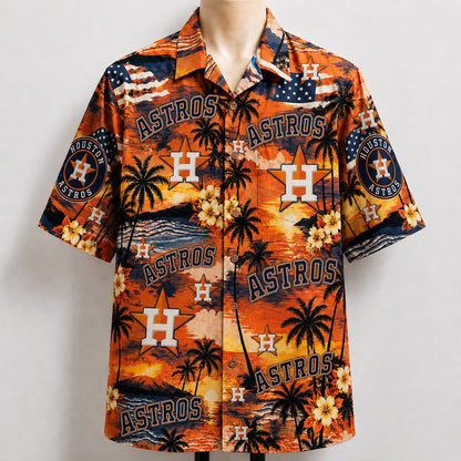 All Baseball Teams Sunset Paradise Button-Up Unisex Hawaiian Shirt For Men and Women