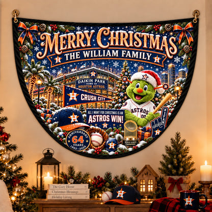 All Baseball Teams Personalized Christmas Night Bunting Flag - 5to9vibe