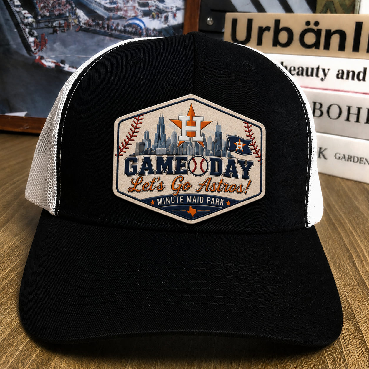 All Teams Baseball Logo Game Day Leather Patch Premium Mesh Snap Back Cap | Trucker Cap