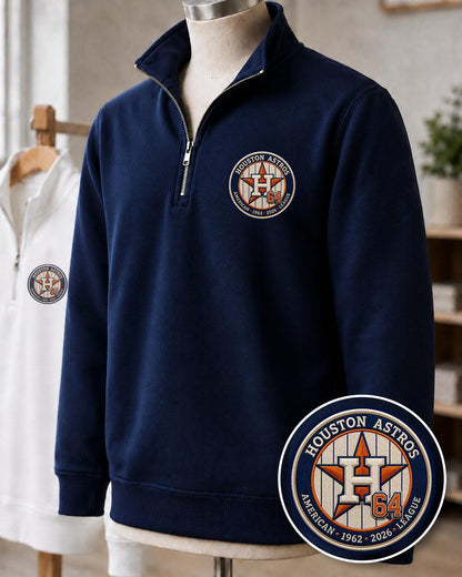 All Baseball Teams Embroidered Logo Anniversary  Premium Quarter Zip Sweatshirt, Inspired Quarter Zip Sweater, Unisex Baseball Sweatshirt