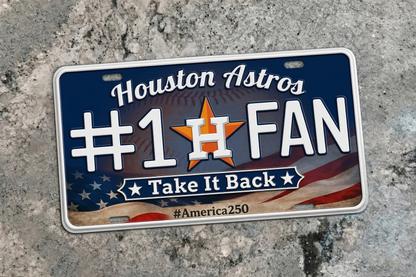 Baseball Car Plate Team Logo Fan America 250 Premium Car Plate