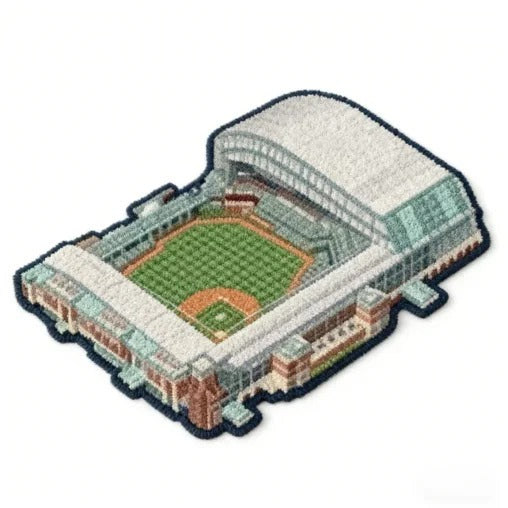 All Baseball Teams Stadium Baseball Fan Custom Quilted Print Premium Welcome Mat Washable Black Border – Personalized Baseball Doormat