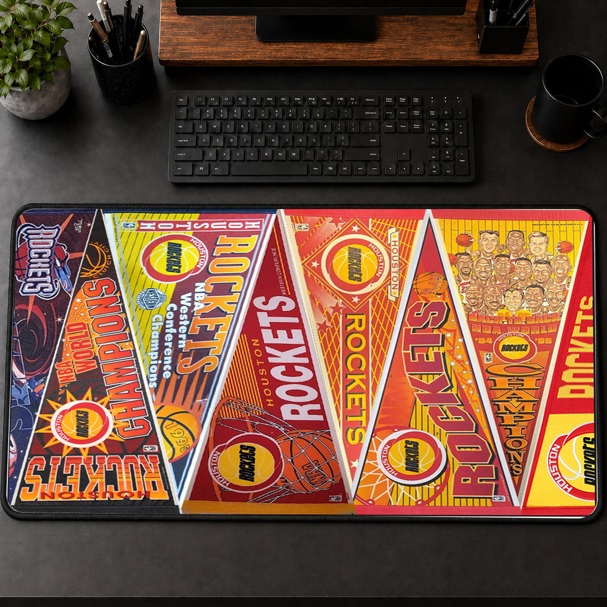 All Basketball Teams Vintage Pennant Anniversary For Fans Desk Mat Mouse Pad Trending - 5to9vibe