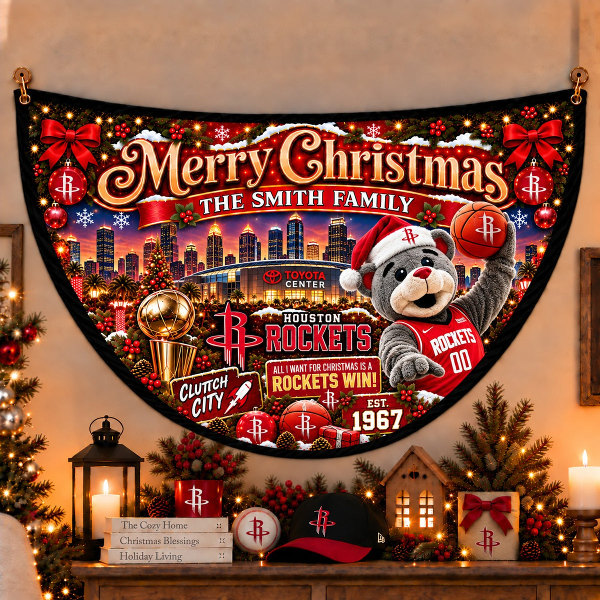 All Basketball Teams Personalized Christmas Night Bunting Flag - 5to9vibe