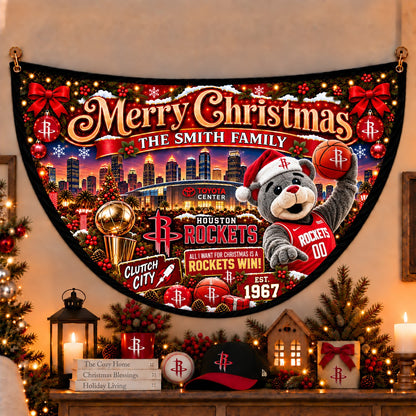 All Basketball Teams Personalized Christmas Night Bunting Flag - 5to9vibe