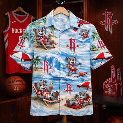 Camisa Hawaiana Unisex HR Basketball Mascot Beach Viber para Hombres y Mujeres