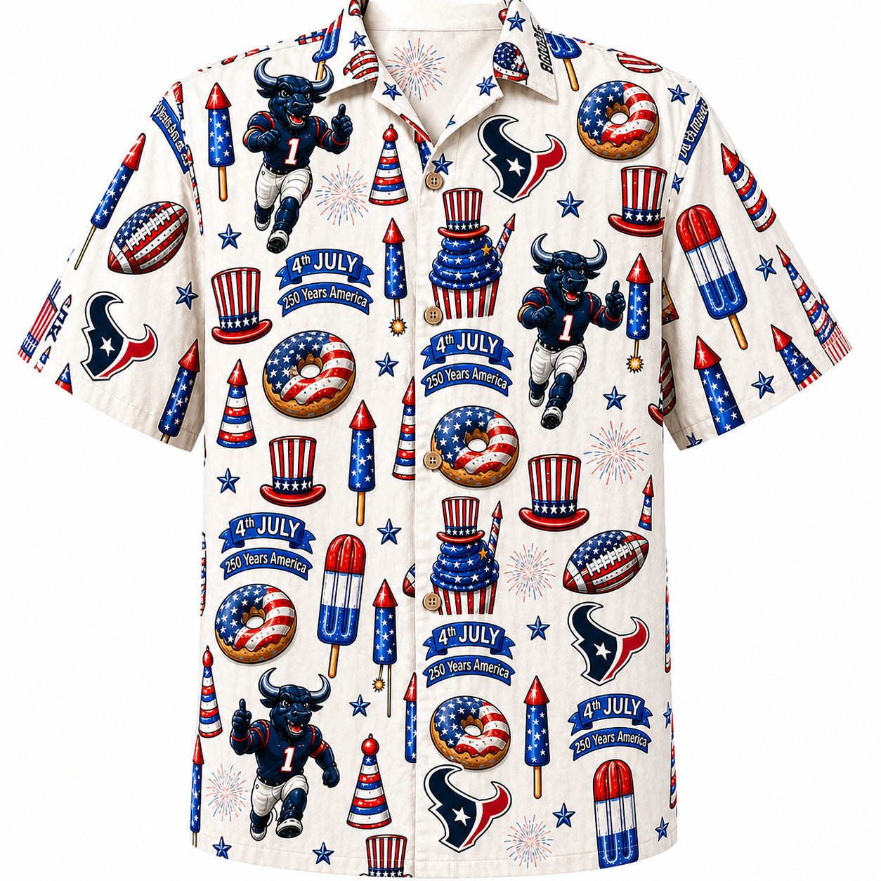 All Football Teams 4th July 250 Years Anniversary America Premium Unisex Hawaiian Shirt For Men and Women